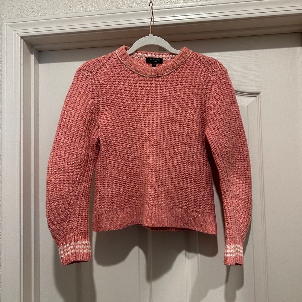 Rag & Bone Cheryl Crew in Pink Multi size S - Picture 7 of 12
